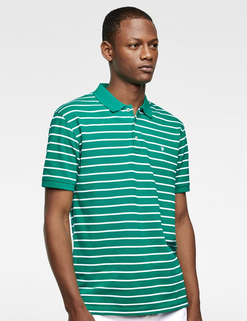 Basic Striped Polo Shirt