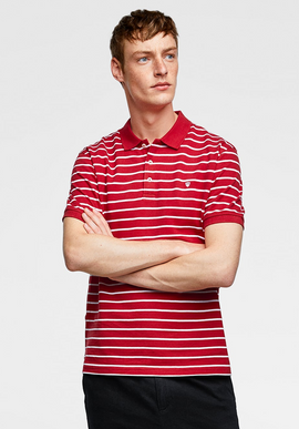 Basic Striped Polo Shirt