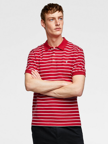 Basic Striped Polo Shirt