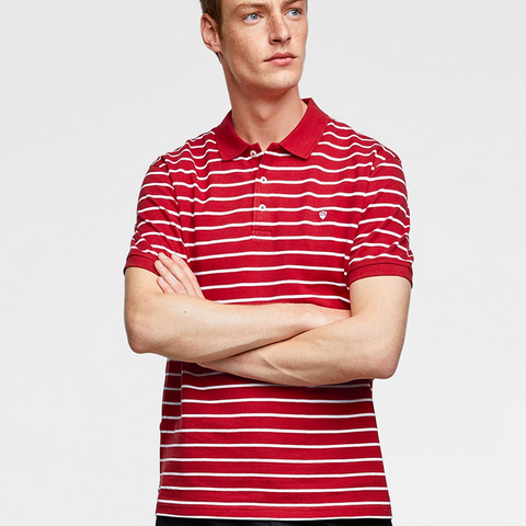 Basic Striped Polo Shirt